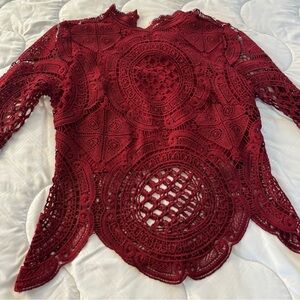 Elegant Lace Bralette in Rich Burgundy